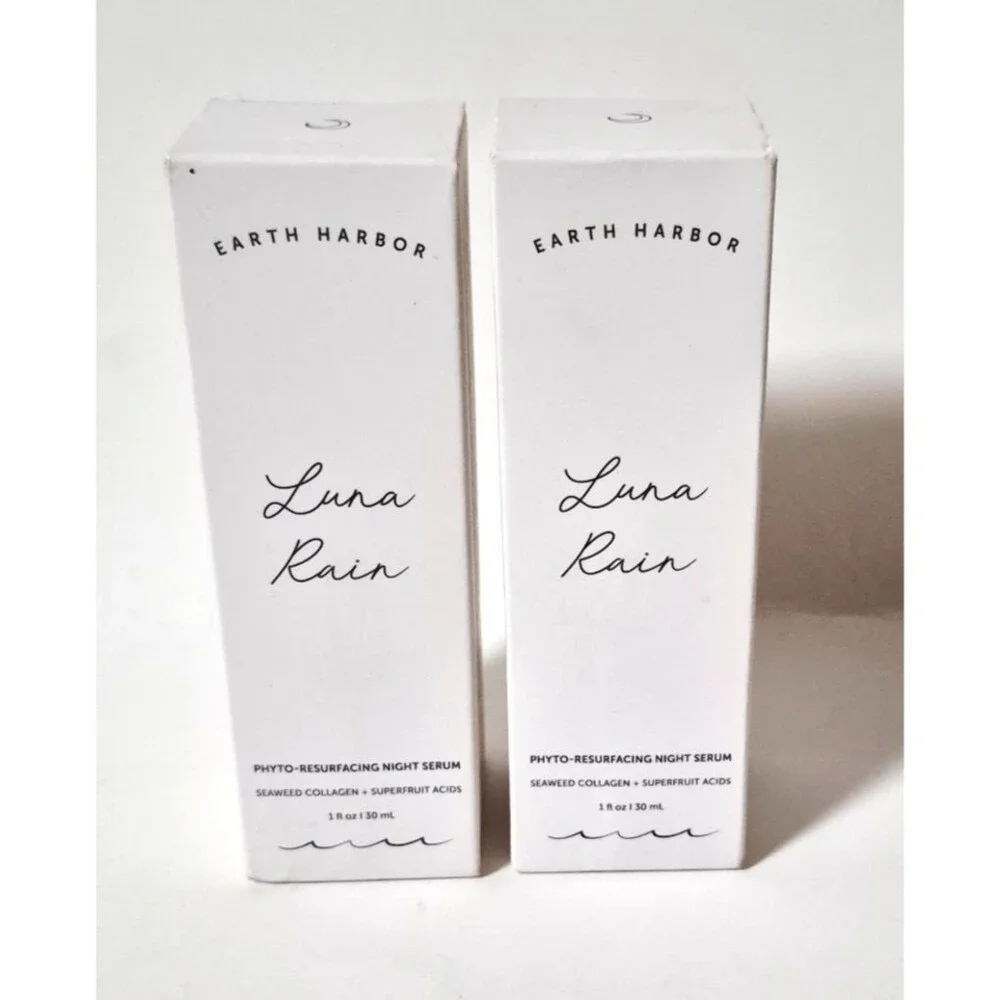 2 EARTH HARBOR Luna Rain Phyto Resurfacing Night Serum Seaweed Collagen 1 fl oz